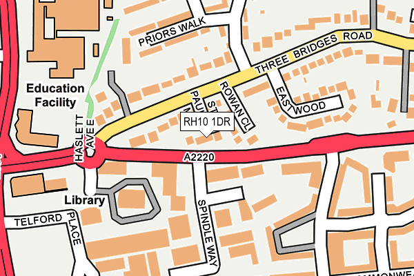 RH10 1DR map - OS OpenMap – Local (Ordnance Survey)