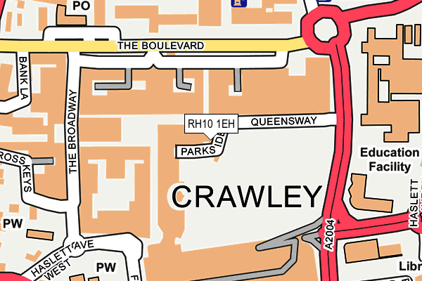 RH10 1EH map - OS OpenMap – Local (Ordnance Survey)