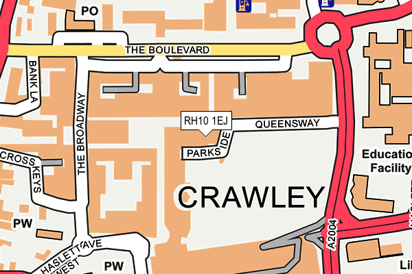 RH10 1EJ map - OS OpenMap – Local (Ordnance Survey)