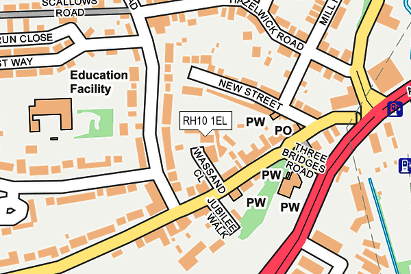 RH10 1EL map - OS OpenMap – Local (Ordnance Survey)