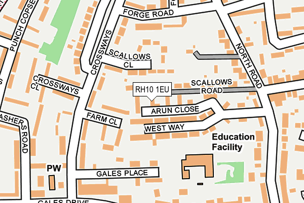 RH10 1EU map - OS OpenMap – Local (Ordnance Survey)