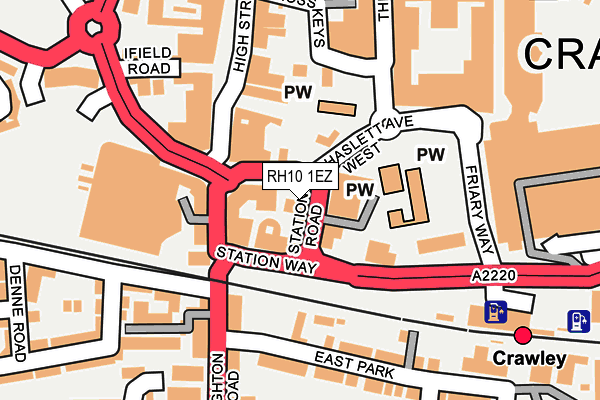 RH10 1EZ map - OS OpenMap – Local (Ordnance Survey)