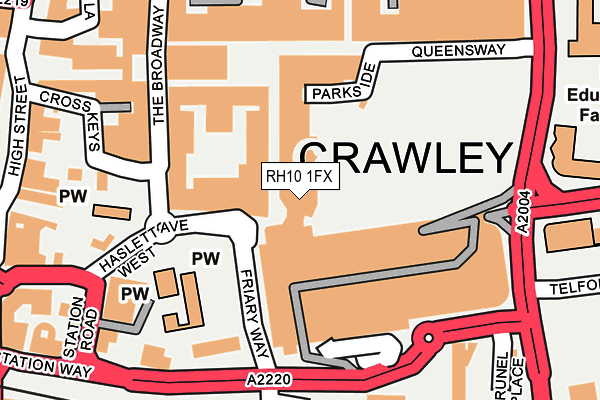 RH10 1FX map - OS OpenMap – Local (Ordnance Survey)