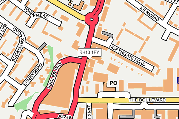 RH10 1FY map - OS OpenMap – Local (Ordnance Survey)