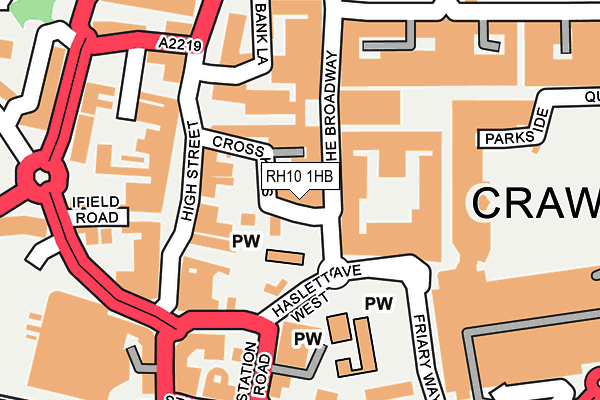 RH10 1HB map - OS OpenMap – Local (Ordnance Survey)