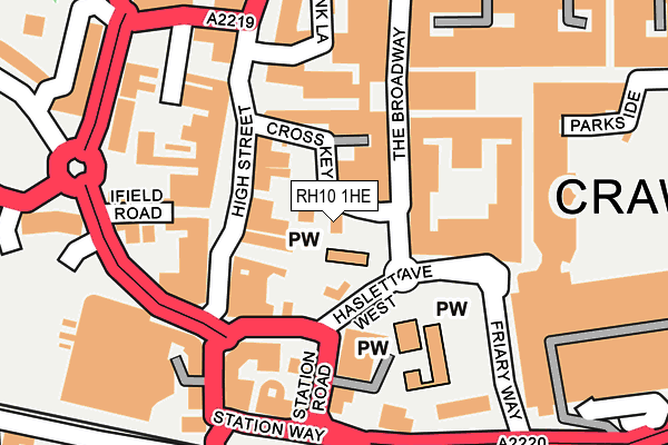 RH10 1HE map - OS OpenMap – Local (Ordnance Survey)