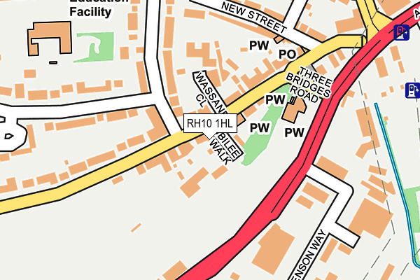 RH10 1HL map - OS OpenMap – Local (Ordnance Survey)