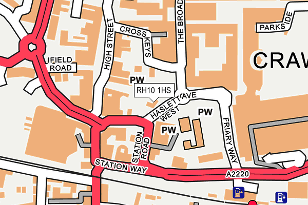 RH10 1HS map - OS OpenMap – Local (Ordnance Survey)