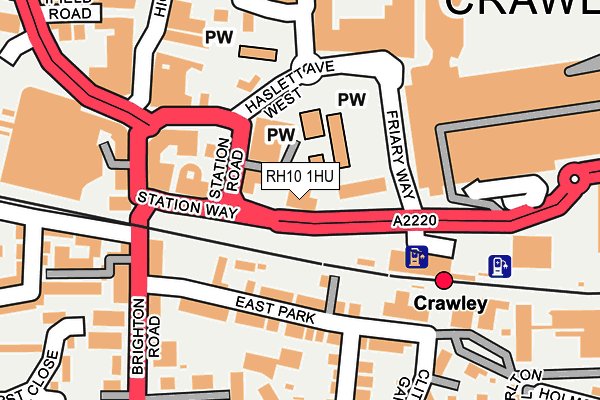 RH10 1HU map - OS OpenMap – Local (Ordnance Survey)
