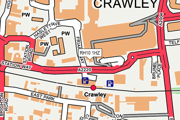 RH10 1HZ map - OS OpenMap – Local (Ordnance Survey)