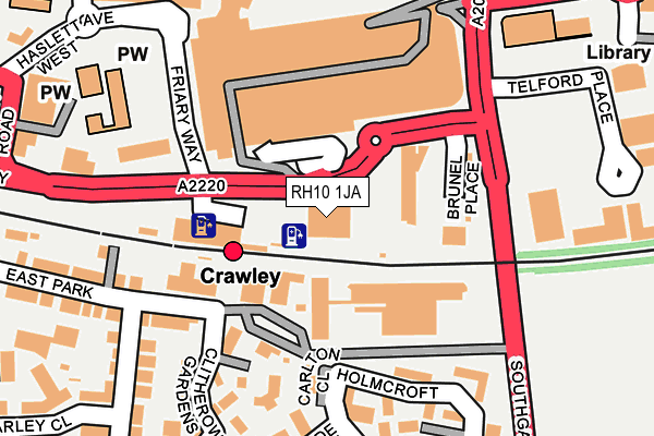 RH10 1JA map - OS OpenMap – Local (Ordnance Survey)