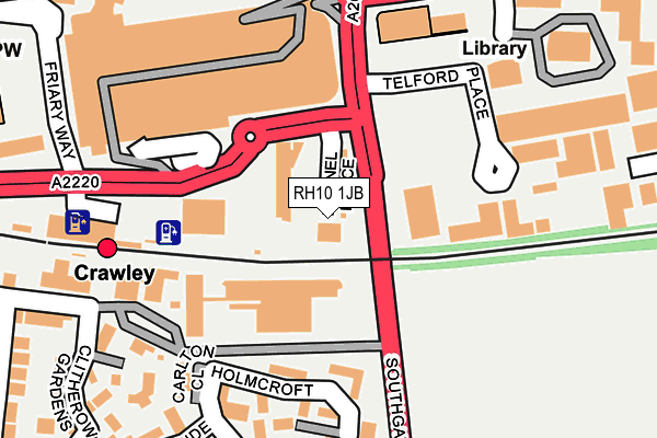 RH10 1JB map - OS OpenMap – Local (Ordnance Survey)