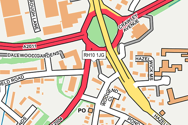 RH10 1JG map - OS OpenMap – Local (Ordnance Survey)