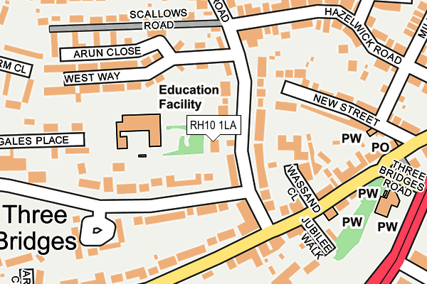 RH10 1LA map - OS OpenMap – Local (Ordnance Survey)