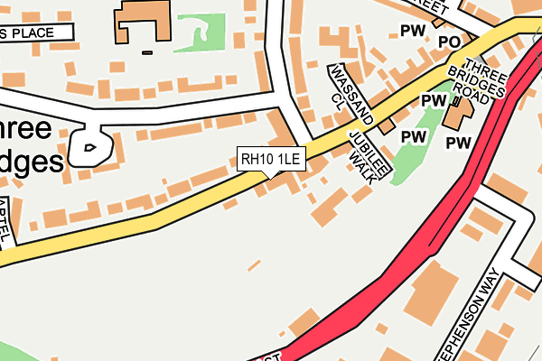 RH10 1LE map - OS OpenMap – Local (Ordnance Survey)