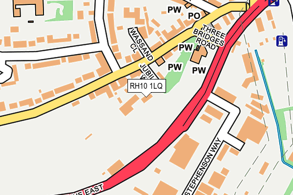 RH10 1LQ map - OS OpenMap – Local (Ordnance Survey)