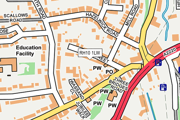 RH10 1LW map - OS OpenMap – Local (Ordnance Survey)