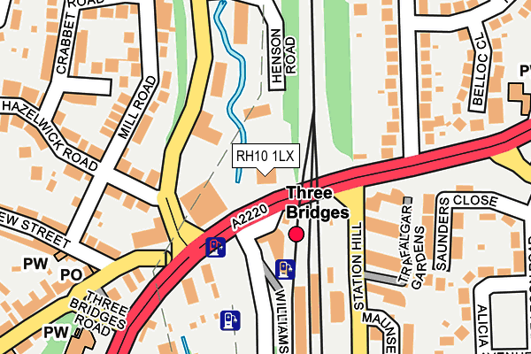 RH10 1LX map - OS OpenMap – Local (Ordnance Survey)