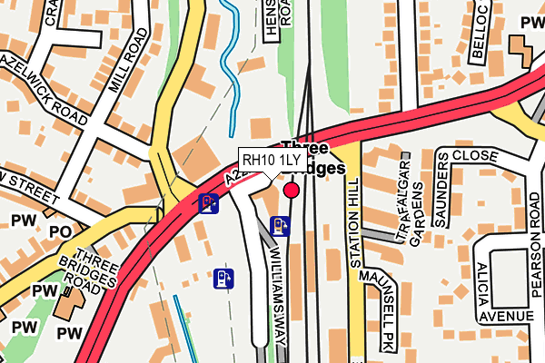 RH10 1LY map - OS OpenMap – Local (Ordnance Survey)