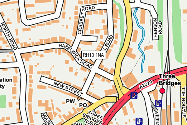 RH10 1NA map - OS OpenMap – Local (Ordnance Survey)