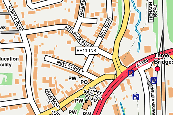 RH10 1NB map - OS OpenMap – Local (Ordnance Survey)