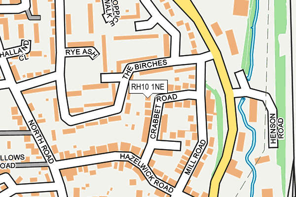 RH10 1NE map - OS OpenMap – Local (Ordnance Survey)