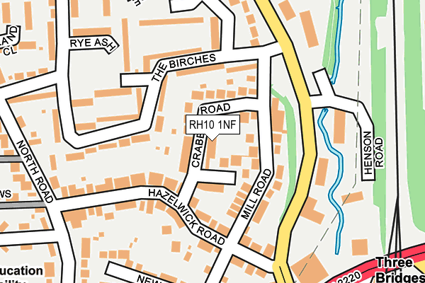 RH10 1NF map - OS OpenMap – Local (Ordnance Survey)