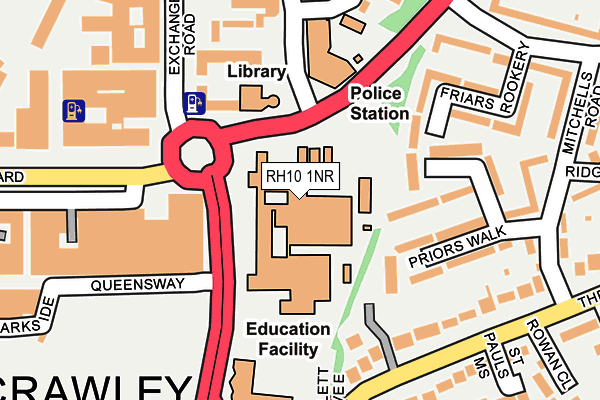 RH10 1NR map - OS OpenMap – Local (Ordnance Survey)