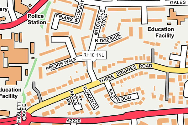 RH10 1NU map - OS OpenMap – Local (Ordnance Survey)