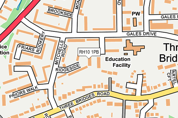 RH10 1PB map - OS OpenMap – Local (Ordnance Survey)