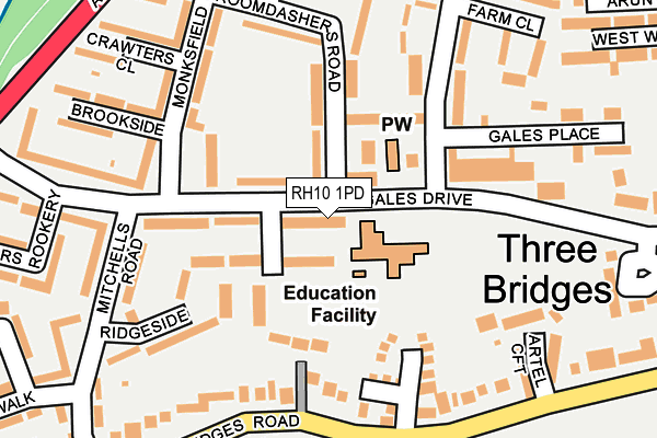 RH10 1PD map - OS OpenMap – Local (Ordnance Survey)