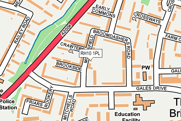 RH10 1PL map - OS OpenMap – Local (Ordnance Survey)