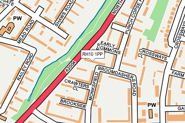 RH10 1PP map - OS OpenMap – Local (Ordnance Survey)