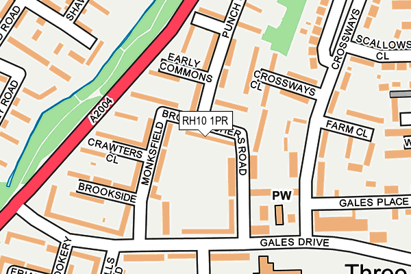 RH10 1PR map - OS OpenMap – Local (Ordnance Survey)