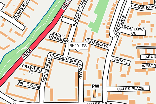 RH10 1PS map - OS OpenMap – Local (Ordnance Survey)