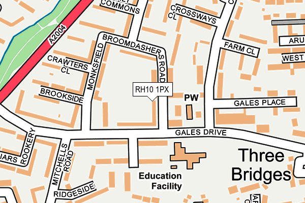 RH10 1PX map - OS OpenMap – Local (Ordnance Survey)