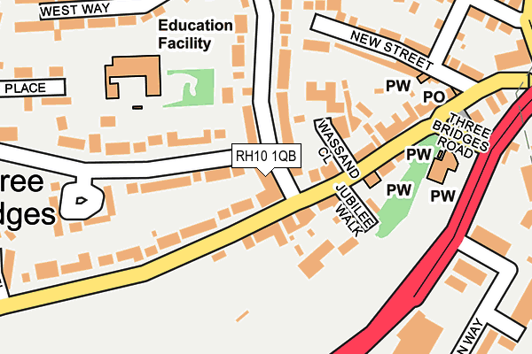 RH10 1QB map - OS OpenMap – Local (Ordnance Survey)