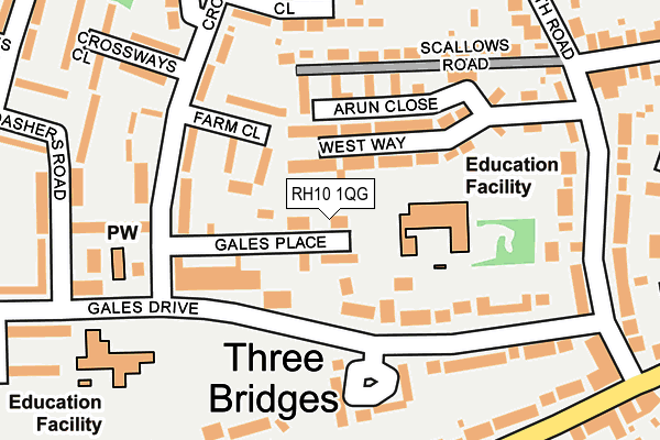 RH10 1QG map - OS OpenMap – Local (Ordnance Survey)