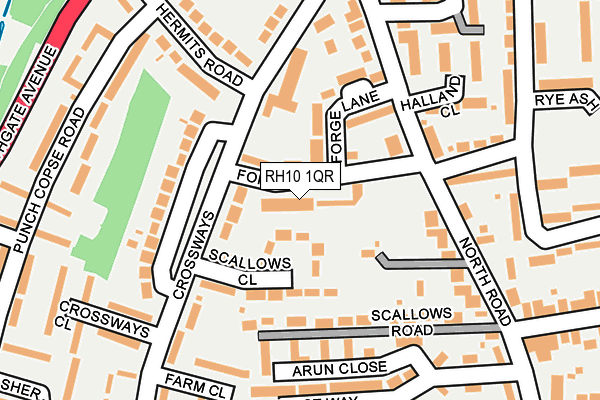 RH10 1QR map - OS OpenMap – Local (Ordnance Survey)