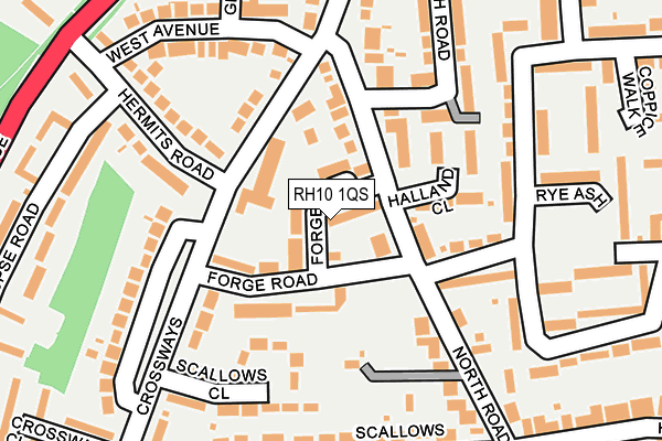 RH10 1QS map - OS OpenMap – Local (Ordnance Survey)