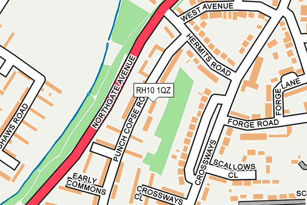 RH10 1QZ map - OS OpenMap – Local (Ordnance Survey)