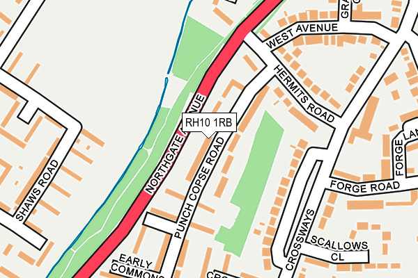 RH10 1RB map - OS OpenMap – Local (Ordnance Survey)