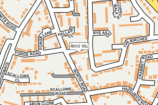 RH10 1RJ map - OS OpenMap – Local (Ordnance Survey)