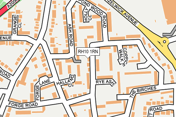 RH10 1RN map - OS OpenMap – Local (Ordnance Survey)