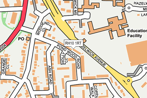 RH10 1RT map - OS OpenMap – Local (Ordnance Survey)