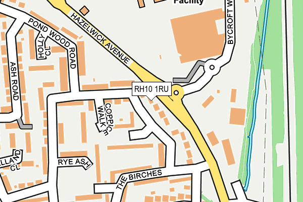 RH10 1RU map - OS OpenMap – Local (Ordnance Survey)