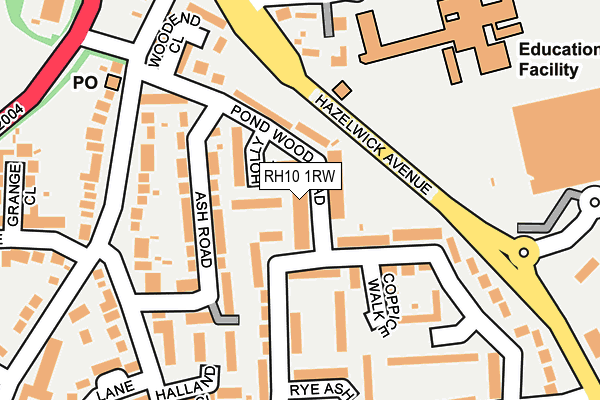 RH10 1RW map - OS OpenMap – Local (Ordnance Survey)