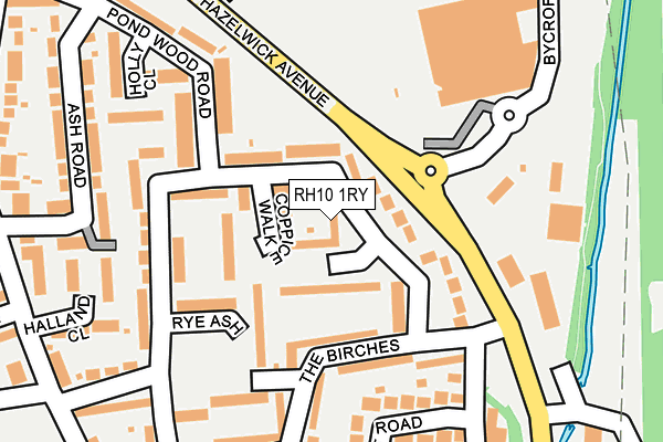 RH10 1RY map - OS OpenMap – Local (Ordnance Survey)