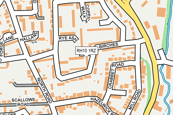 RH10 1RZ map - OS OpenMap – Local (Ordnance Survey)
