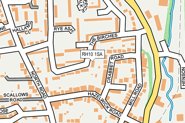 RH10 1SA map - OS OpenMap – Local (Ordnance Survey)